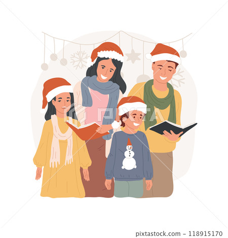Caroling isolated cartoon vector illustration. 118915170