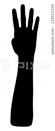 Gesturing hand silhouette Gesturing hand silhouette 118915324