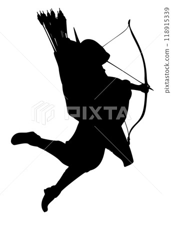 Female archer huntress silhouette 118915339