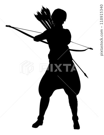 Female archer huntress silhouette 118915340