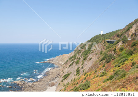Gorliz lighthouse, cape Villano, gulf of Biscay, Spain 118915951