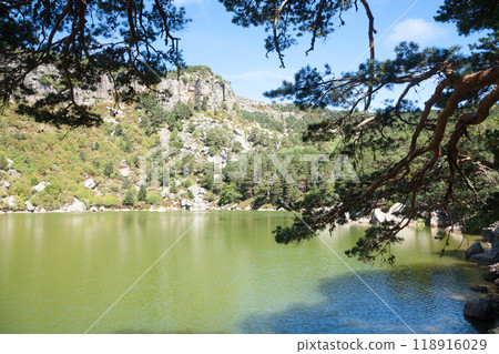 Black lagoon in Castile and Leon region, Spain. Laguna Negra 118916029