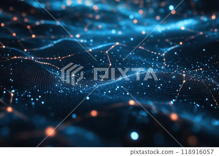 Representing computer graphics and futuristic internet network concept. Generative AI. 118916057