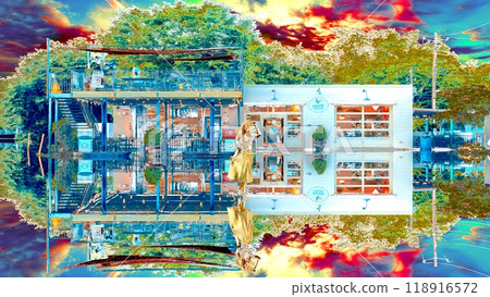 A mirror-reflected landscape of another dimension 118916572