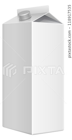 Milk box blank mockup. Realistic white container 118917535
