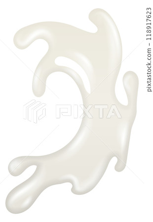 Cream splash. White realistic fluid motion mockup Cream splash. White realistic fluid motion mockup 118917623