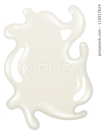 Cream stain. Liquid splash. Milk realistic drop Cream stain. Liquid splash. Milk realistic drop 118917624