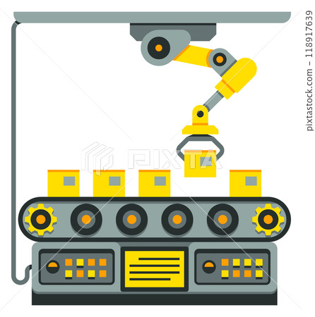 Assembly line on automatic factory. Industrial production concept 118917639