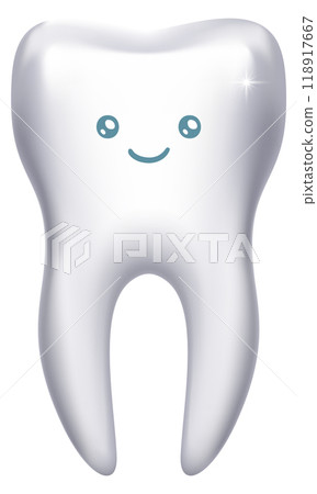 Happy tooth with smiling face. Dentistry mascot Happy tooth with smiling face. Dentistry mascot 118917667