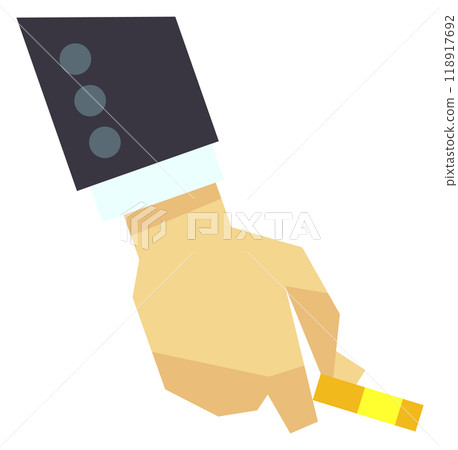 Male hand put golden coin. Banking icon Male hand put golden coin. Banking icon 118917692