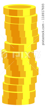 Coin stack. Golden dollar column. Finance icon Coin stack. Golden dollar column. Finance icon 118917693