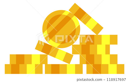 Golden coins pile. Money stack. Wealth icon 118917697