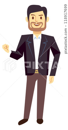 Happy businessman character. Office manager color icon Happy businessman character. Office manager color icon 118917699