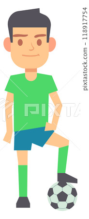 Soccer player character. Cartoon sportsman. Football mascot Soccer player character. Cartoon sportsman. Football mascot 118917754
