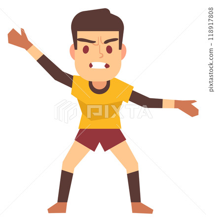 Soccer goalkeeper cartoon character. Football player in uniform Soccer goalkeeper cartoon character. Football player in uniform 118917808