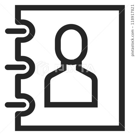 Notebook line icon. Person file folder symbol 118917821