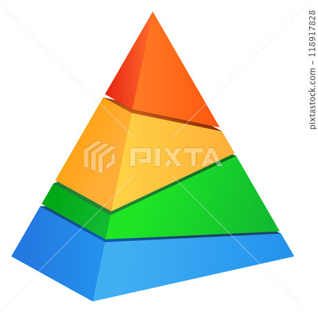 3d pyramid chart. Color layer business diagram 3d pyramid chart. Color layer business diagram 118917828