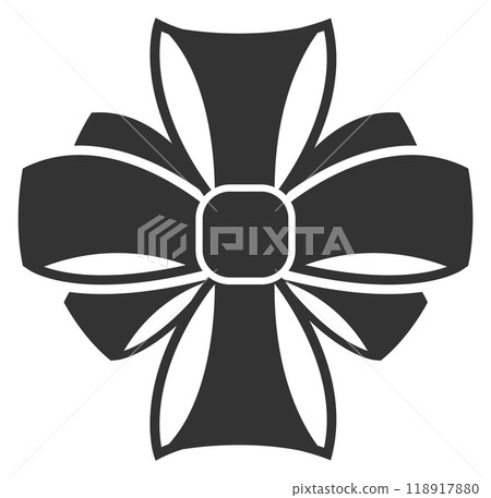 Gift ribbon knot black icon. Decorative bow Gift ribbon knot black icon. Decorative bow 118917880