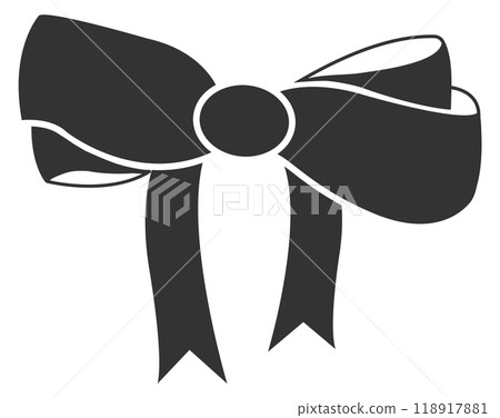 Gift bow black silhouette. Present ribbon knot Gift bow black silhouette. Present ribbon knot 118917881