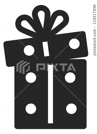 Gift box black icon. Present wrapped symbol Gift box black icon. Present wrapped symbol 118917896