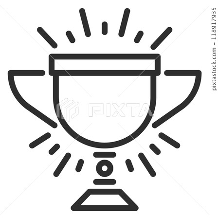 Trophy cup line icon. Sport award symbol 118917935