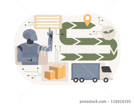 AI-Enabled Eco-Friendly Supply Chain abstract concept vector illustration. 118918193