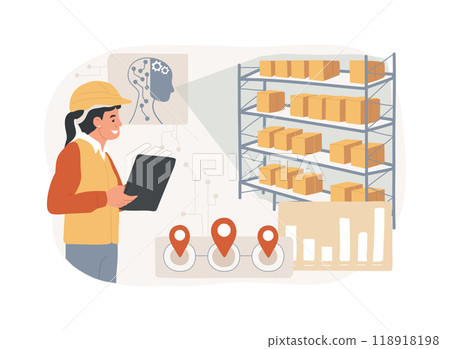 AI-Driven Inventory Automation abstract concept vector illustration. AI-Driven Inventory Automation abstract concept vector illustration. 118918198