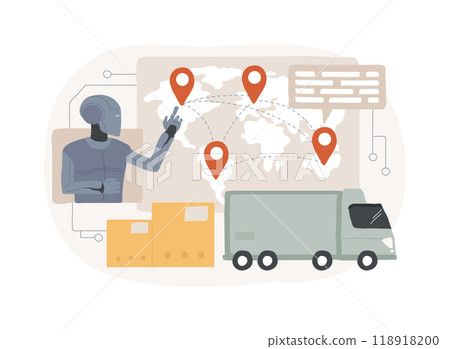 AI-Managed Smart Logistics abstract concept vector illustration. AI-Managed Smart Logistics abstract concept vector illustration. 118918200