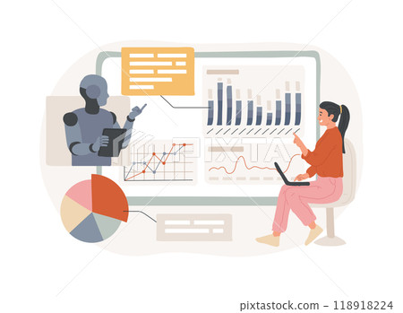 AI-Powered Advanced Data Processing abstract concept vector illustration. 118918224