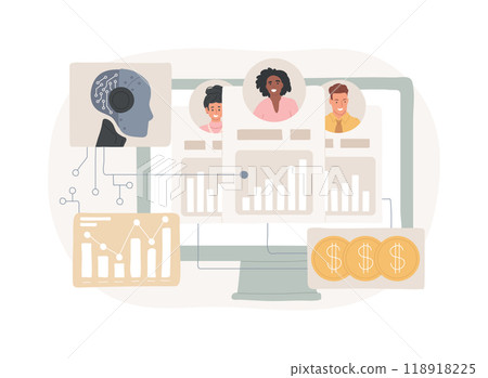 AI-Informed Customer Insights for Sales abstract concept vector illustration. AI-Informed Customer Insights for Sales abstract concept vector illustration. 118918225