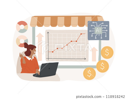 AI-Improved Sales Forecasting abstract concept vector illustration. 118918242