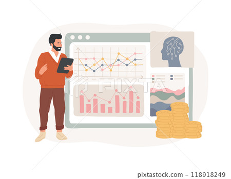 Sales Trend Forecasting with AI abstract concept vector illustration. Sales Trend Forecasting with AI abstract concept vector illustration. 118918249