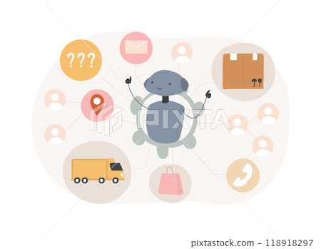 AI-Streamlined Routine Inquiries Handling abstract concept vector illustration. 118918297