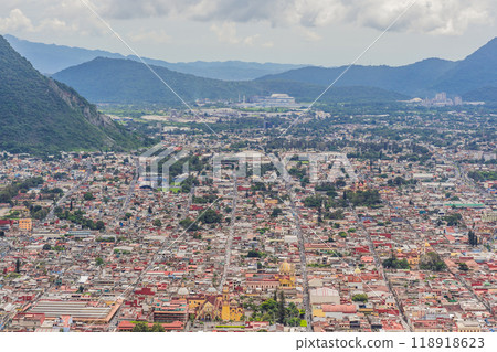 Panoramic view of Orizaba from Cerro del Borrego, Mexico. Scenic landscape, mountain views, and natural exploration concept 118918623