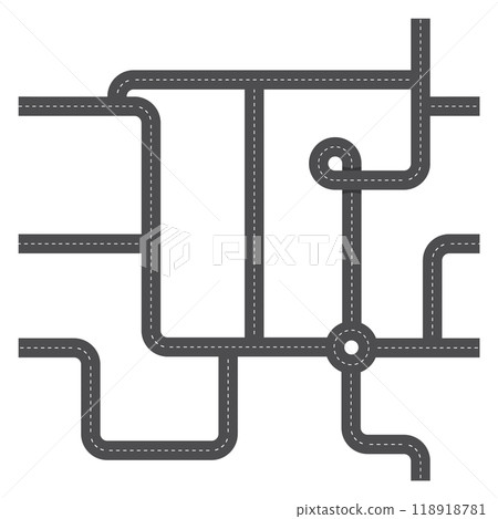 Road scheme. City route navigation. Town map Road scheme. City route navigation. Town map 118918781