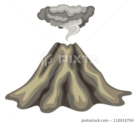 Mountain volcanic smoke effect. Geologic disaster danger Mountain volcanic smoke effect. Geologic disaster danger 118918784
