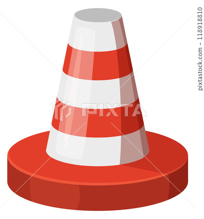 Traffic cone cartoon icon. Construction road work symbol Traffic cone cartoon icon. Construction road work symbol 118918810