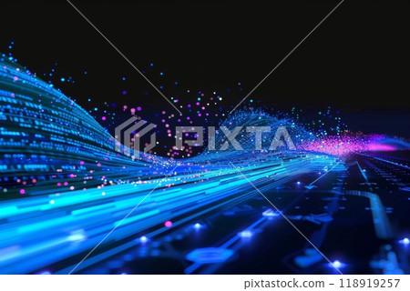Digital transfer big data on internet. futuristic digital technology 118919257