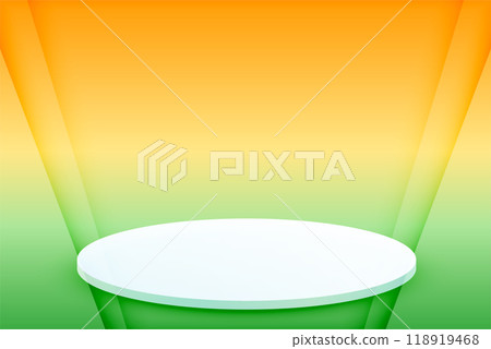 3d podium with indian flag colors background 3d podium with indian flag colors background 118919468