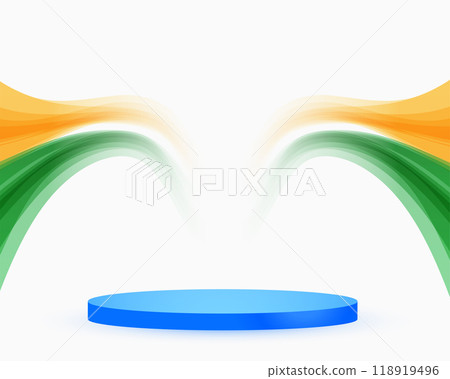 stylish indian flag with 3d podium platform for republic day stylish indian flag with 3d podium platform for republic day 118919496