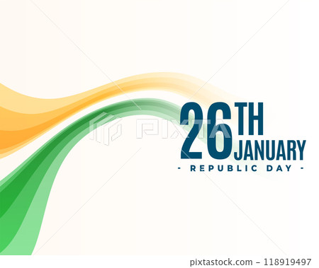 26th january happy indian republic day creative flag background 118919497