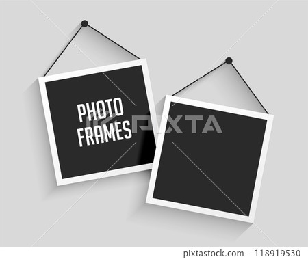 two blank hanging photo frames background two blank hanging photo frames background 118919530