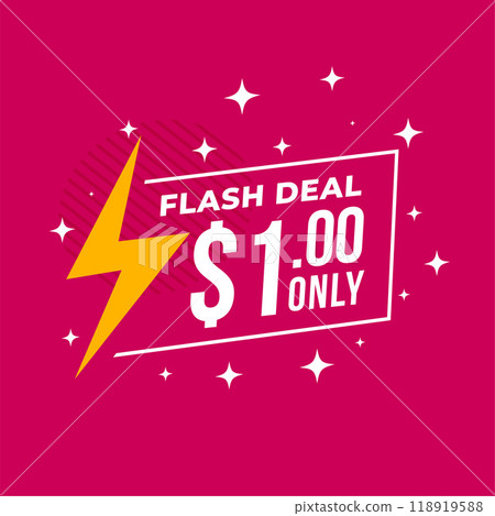 flash one dollar deal sale background template 118919588