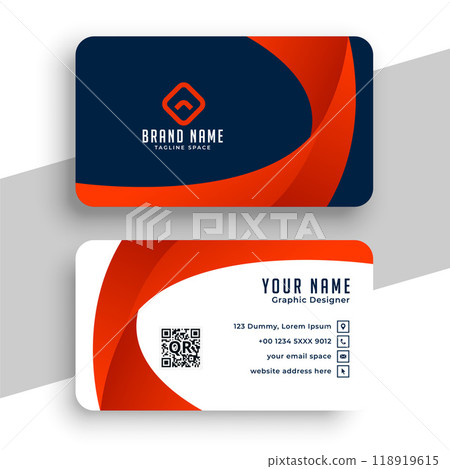 Abstract blue and red modern business card template Abstract blue and red modern business card template 118919615