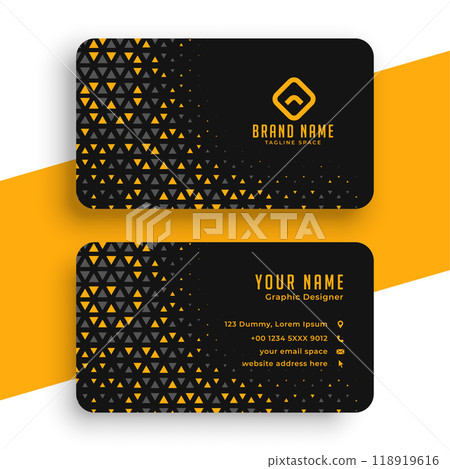 Professional yellow and black halftone business card template Professional yellow and black halftone business card template 118919616