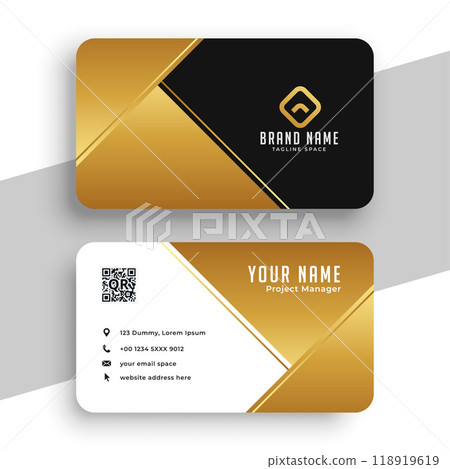 Gold and black premium business card template Gold and black premium business card template 118919619