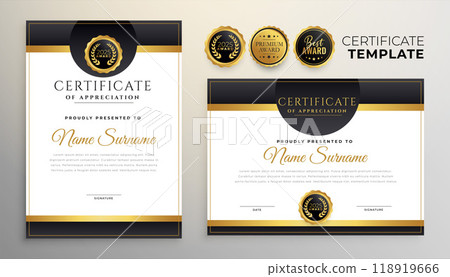 premium certificate of achievement template design 118919666