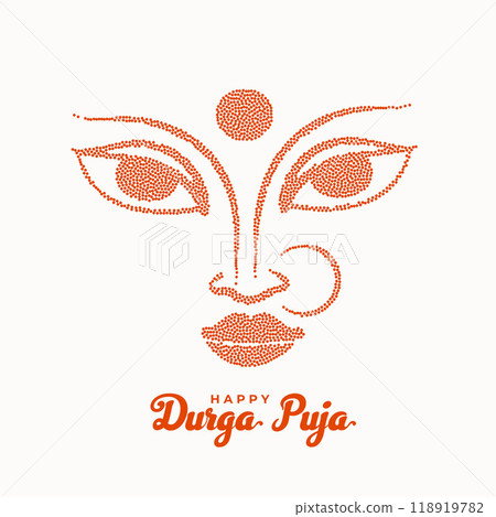 Indian religion durga puja festival holiday background with face design 118919782