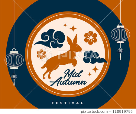 mid autumn season festival flat decorative background 118919795