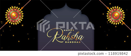 indian festival raksha bandhan celebration template with rakhi design 118919842